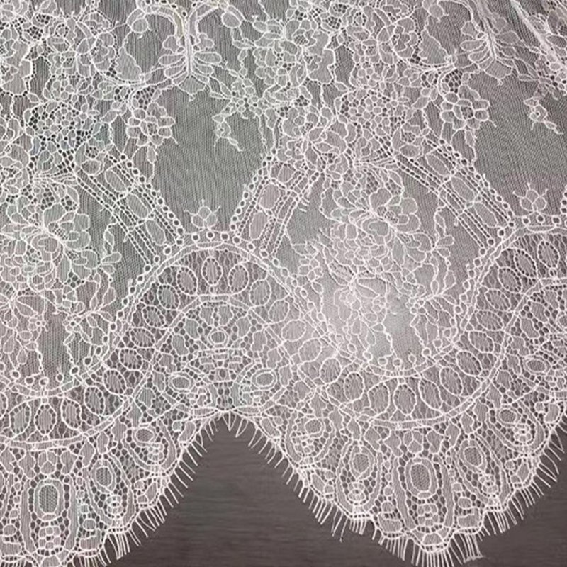 Lace Fabric Eyelash Bridal Nylon Warp Knit for Women's Wear Wholesale 7